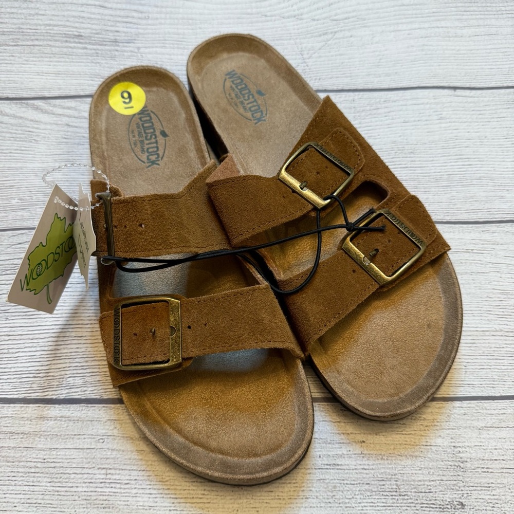 Woodstock Men's Brown Suede Sandals